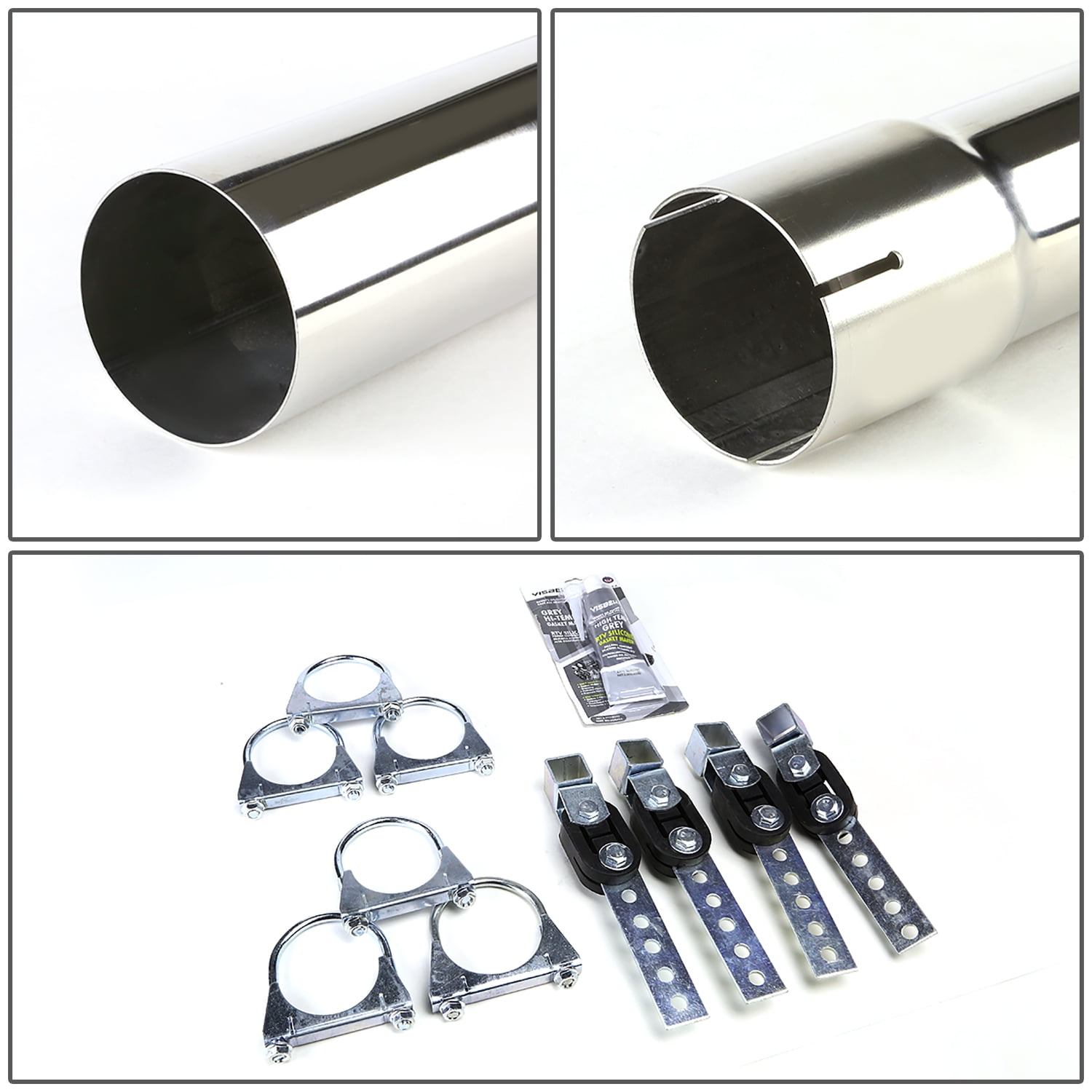DNA Motoring For 04-08 Ford F150 4.6L 5.4L V8 Catback Exhaust System w/3.5" Titanium Style Muffler Tip