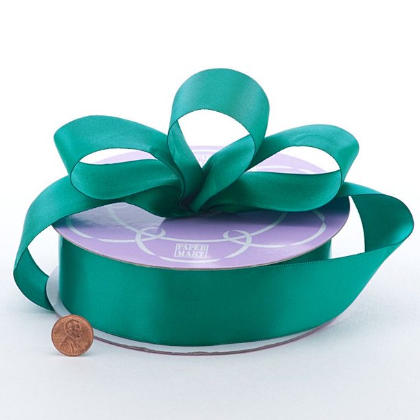 7/8" X 100 Yards Teal Single Face Satin Ribbon by Paper Mart