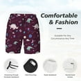 thumbnail image 4 of Kdxio Space Dinosaur Print Men's Swim Trunks with Compression Liner 7 Inch Inseam Quick Dry Swim Shorts, 4 of 7