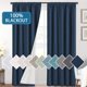 thumbnail image 1 of Cortinas 100 % opacas con aspecto de lino, 84 pulgadas de largo, para dormitorio, con bolsillo para barra de bloqueo de luz, cortinas gruesas con textura de lino para ventana con respaldo blanco, natural, 2 paneles, azul marino, 52 pulgadas de ancho x 84 pulgadas de largo, 1 of 5