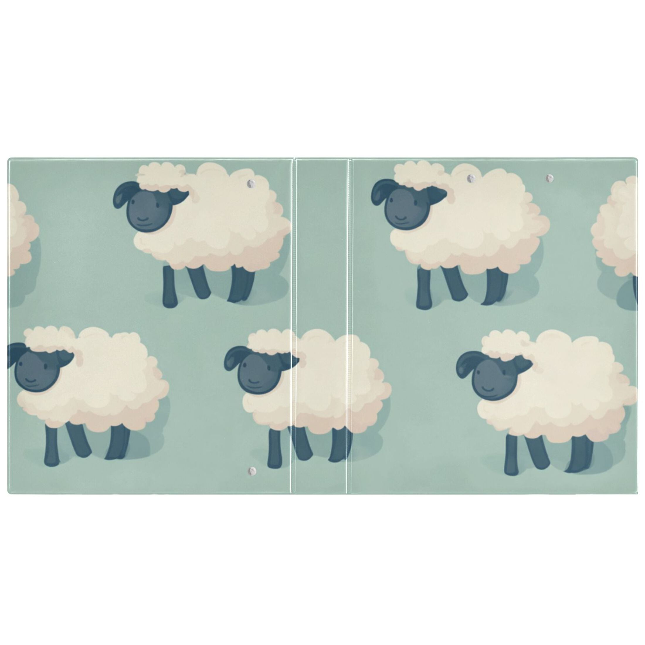 Cute Sheeps 3 Ring Binders 1.5 inch Hardcover File Folders with Interior Pockets A4 Size Organizer for School Office Hospital