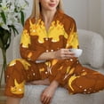 thumbnail image 6 of Uemuo Dinosaurs and Leaves Pattern Womens Pajama Sets,PJ Set for Women,Pajamas for Women Logo,Long Sleeve Pajama Set for Women,Soft Long Sleeve Top With Pants-, 6 of 9