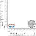 thumbnail image 6 of Gem Stone King 18K Rose Gold Plated Silver White Moissanite and Simulated Blue Opal Engagement Ring for Women | 1.80 Cttw | Round 6MM | Gemstone Birthstone | Size 8, 6 of 7