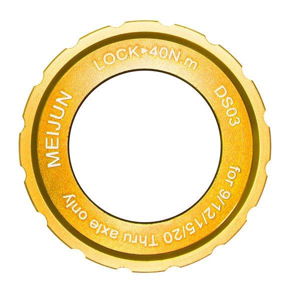 MEIJUN MEIJUN Mountain Bike Disc Lock Cover - Central Lock Cap for 9/12/15/20mm Axles, Durable Aluminum Alloy in Gold, Quick-Release Design for Enhanced Security and Easy Installation