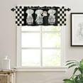 thumbnail image 3 of Chef Gnome Curtain Valance, The Kitchen is The Heart of The Home Cooking Cake Black Buffalo Check Short Rod Pocket Window Treatment for Living Room, Bedroom, Kitchen,1 Panel, 54" W x 18" L, 3 of 5