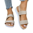thumbnail image 7 of Viluyesy Womens Platform Sandals, Open Toe Comfort Casual Wide Width Summer Casual Shoes Beige, 7 of 7