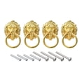 thumbnail image 1 of 4uds Tiradores de Cajón de león Unique Bargains 1.57'x1.97' Dorado con Tornillos para tocador Armario Cocina, 1 of 8