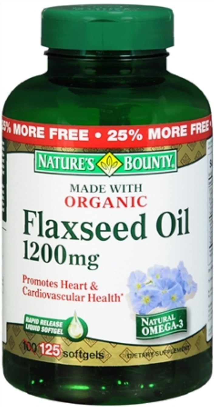 Nature's Bounty Flaxseed Oil 1200 mg Softgels 125 ea (Pack of 2