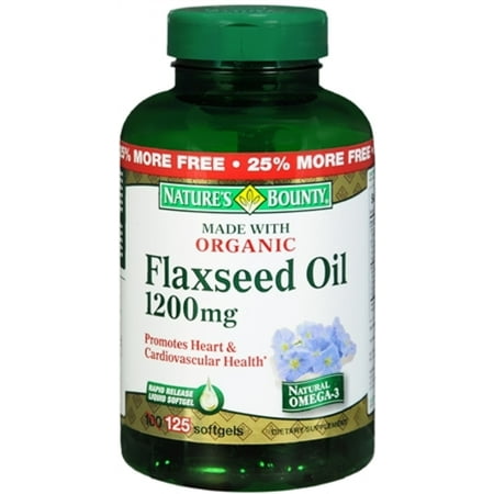 Nature's Bounty Flaxseed Oil 1200 mg Softgels 125 ea (Pack of 6)
