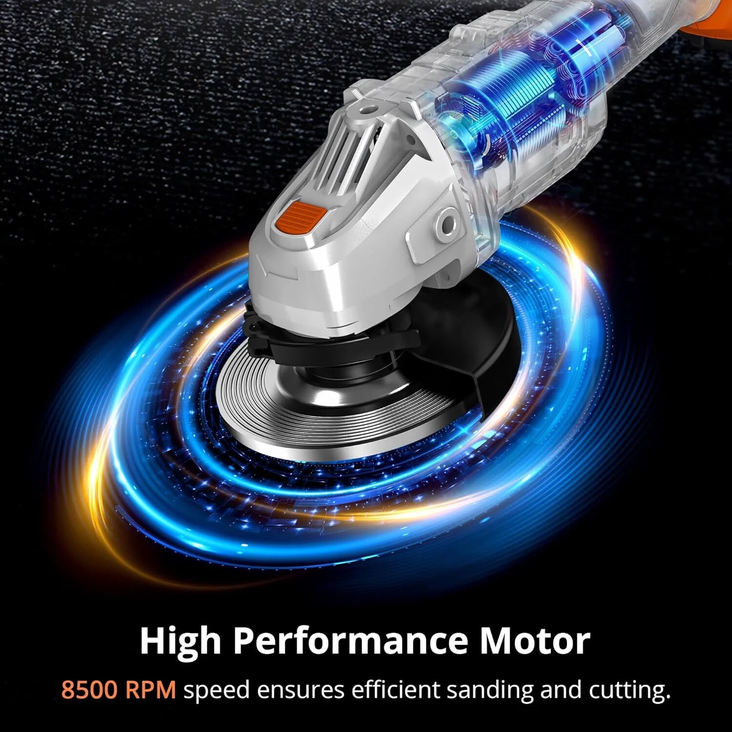Parrior 20V Max Cordless Angle Grinder Kit, 8500RPM Brushless Motor, with 4Ah Battery & Fast Charger, for Cutting Polishing Grinding