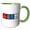 Green/White, variant on 3drose, America in Elements from Periodic Table - Chemistry Chemical Science, 11oz Two-tone Yellow Mug
