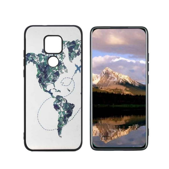 Compatible with Moto G Play 2021 Phone Case, World-Map-118-jpg-5-0 Case Men Women, Flexible Silicone Shockproof Case for Moto G Play 2021