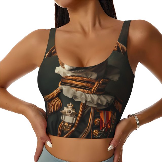 Balery Modern Cute Dog Sujetadores deportivos con espalda cruzada para mujer, acolchados, sin costuras, de alto impacto, ideales para yoga, gimnasio, entrenamiento y fitness.-Small