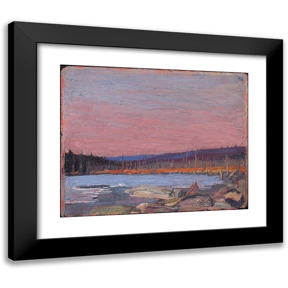 Tom Thomson 14x12 Black Modern Framed Museum Art Print Titled - A Northern Lake (1911)