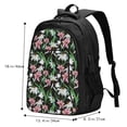 thumbnail image 4 of Yiaed Lilies Flowers Print Laptop Backpack,Business Travel Durable Laptops Backpack with USB Charging Port,Water Resistant College Computer Bag, 4 of 5