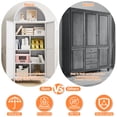 thumbnail image 6 of Farmhouse Pantry Cabinet with 2 Doors for Home Kitchen White, 6 of 8