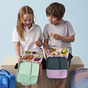b.box Large Lunch Box for Kids, Bento Box with Ice Pack, Leakproof - Indigo Rose
