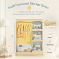 thumbnail image 4 of Curipeer Kids Dress up Storage with Flower Mirror, Kids Wardrobe Armoire for Bedroom,Natural Wood Without feet, 4 of 8