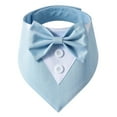 thumbnail image 1 of Bandana de boda para perro, collar para perro con pajarita, disfraz de cumpleaños, esmoquin ajustable para fiesta de mascotas, rayas azules, 1 of 5