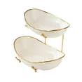 thumbnail image 4 of jifeng Ceramic Fruit Bowl for Kitchen Counter Fruit Display Stand for Gold 2 Layer, 4 of 9