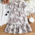 thumbnail image 2 of Baby Girl Dress Summer Short Sleeve Flower Print Princess Dress Casual Dress Flower Girl Dress,Size 8 Years-9 Years, 2 of 6