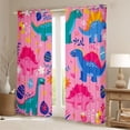 thumbnail image 2 of Homewish Safari Animaml Dinsaur Curtains Pack of 2 (42x84 Each),Colorful Dino Curtains Blackout,Pink Blue Bedroom Curtains For Boy Kids,Microfiber Bedroom Decor, 2 of 6