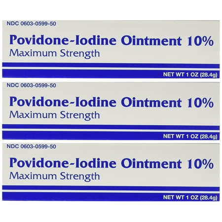 Povidine Iodine Usp First Aid Ointment for Cuts, Scrapes and Burns, 3 Count3 ounce total By Major (Best Ointment For Burns In India)