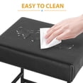 thumbnail image 5 of Vanity Stool with Storage, 20" PU Leather Stool with Adjustable Feet for Bedroom, Living Room, Black, 5 of 9