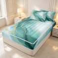 thumbnail image 3 of Erosebridal Teal Marble Zipper Full Size Comforter Sets with Fitted Sheet and 2 Pillowcases, Watercolor Marbling Zipper Bedding Set, Gray Reversible, 3 of 7