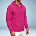 thumbnail image 5 of cfhntfmh Mens Zip up Sweatshirt Casual Drawstring Long Sleeve Hooded Jackets with Pockets Fall Trendy Clothing (Hot Pink,Small), 5 of 7