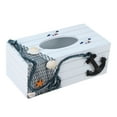 thumbnail image 4 of 1PC Mediterranean Decorative Tissue Box Wooden Crafts Storage Box Home Desktop Decoration (Iron Anchor Pull Net), 4 of 5