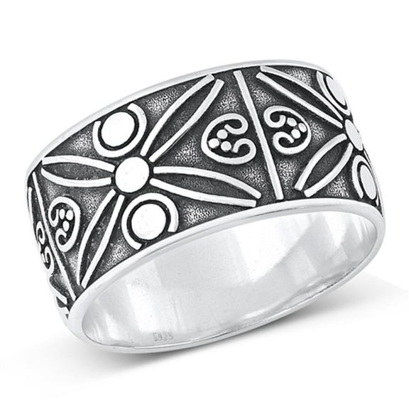 Unique Vintage Ring .925 Sterling Silver Bali Style Band Jewelry Female Male Unisex Size 7