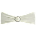 thumbnail image 2 of Efavormart 5 Pack Ivory Stretch Spandex Chair Sash With Silver Diamond Sash Pin Banquet Chair Band for Event Decor, 2 of 2