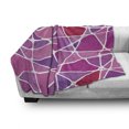 thumbnail image 3 of Abstract Soft Flannel Fleece Throw Blanket, Skewed Uneven Color Blocks Forming a Fractal Mosaic in Stained Glass Style, Cozy Plush for Indoor and Outdoor Use, 60" x 80", Pink Purple Red, by Ambesonne, 3 of 6
