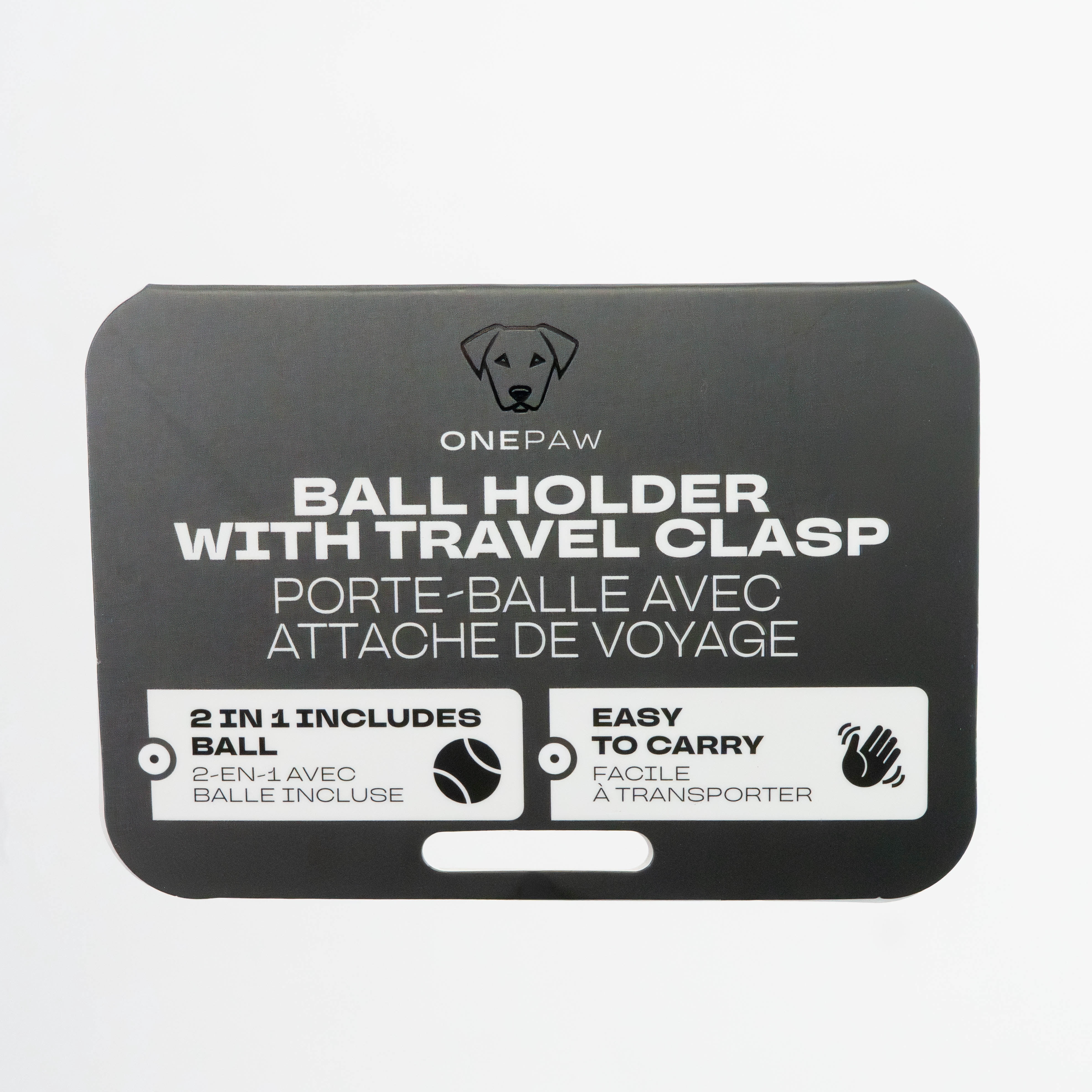 One Paw, support en caoutchouc avec balle de tennis pour chiens, jeu de lancer/rapporter, rose