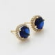 thumbnail image 5 of Finos Aretes Broquel Zafiro Swarovski Dama Oro 14K Laminado dorado Unitalla, 5 of 7