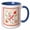 Blue/White, variant on 3drose, Letter H Monogram and Design Inpired by Portuguese Love Handkerchiefs Tradition, 11oz Two-tone Blue Mug