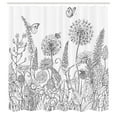 thumbnail image 3 of Ambesonne Floral Shower Curtain, Flowers Garden Scenery, 69"Wx84"L, Grey and White, 3 of 5