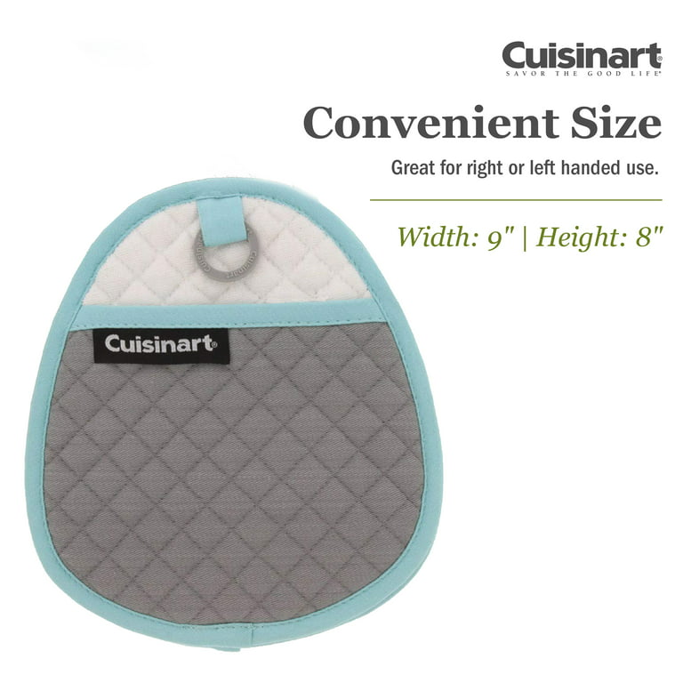 Cuisinart Quilted Silicone Potholders & Oven Mitts - Heat Resistant up to  500? F, Drizzle Grey- 2pk