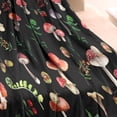 thumbnail image 3 of Red Mushroom Leaf Black Pattern Blanket,Comfortable Soft Flannel Throw Blanket,All Season,Warm Lightweight Blankets for Sofa Bed Couch Living Room Chair,30"x40", 3 of 4