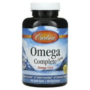 Carlson - Omega Complete Gems, Omega-3-6-9, Wild Caught, Sustainably Sourced, Heart Health, Joint Function Immune Support, 90 Softgels
