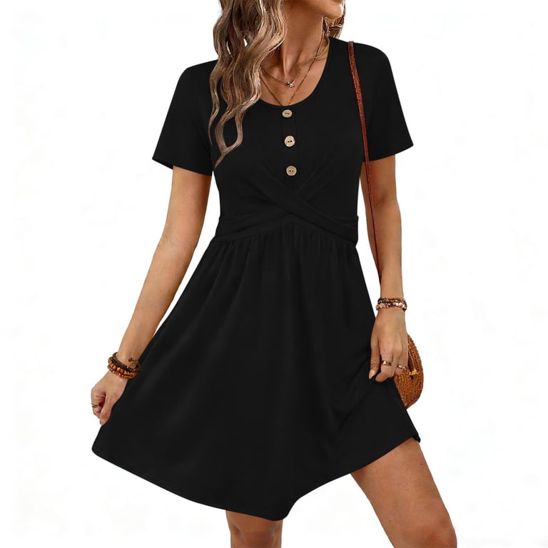 casual black fit and flare dress Shop Black Fit And Flare Midi Dress - for Women | OUTZIDR