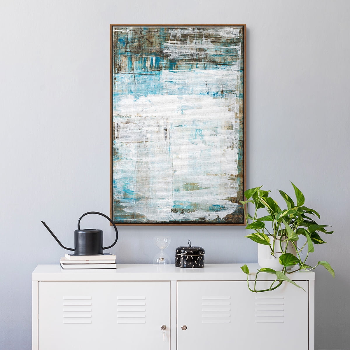Beach Glass Framed Premium Gallery Wrapped Canvas - Ready to Hang