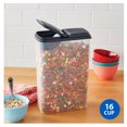 thumbnail image 6 of Mainstays Cereal Dispenser Set, Clear Plastic with Dark Gray Lids (Set of 3) 9.75" x 5.38" x 13.5", 6 of 10