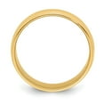 thumbnail image 3 of Bague de Mariage en Or Jaune 14k Solide Poli Demi-Rond Gravable 6mm Milgrain Demi-Rond Taille 7 Bijoux Cadeaux pour, 3 of 4