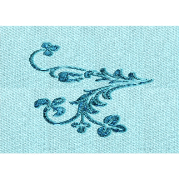 Ahgly Company Indoor Rectangle Patterned Electric Blue Area Rugs, 8' x 10'