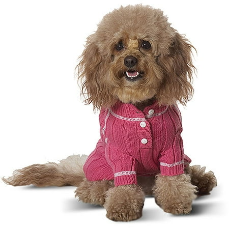 Classic Henley Dog Sweater, Pink