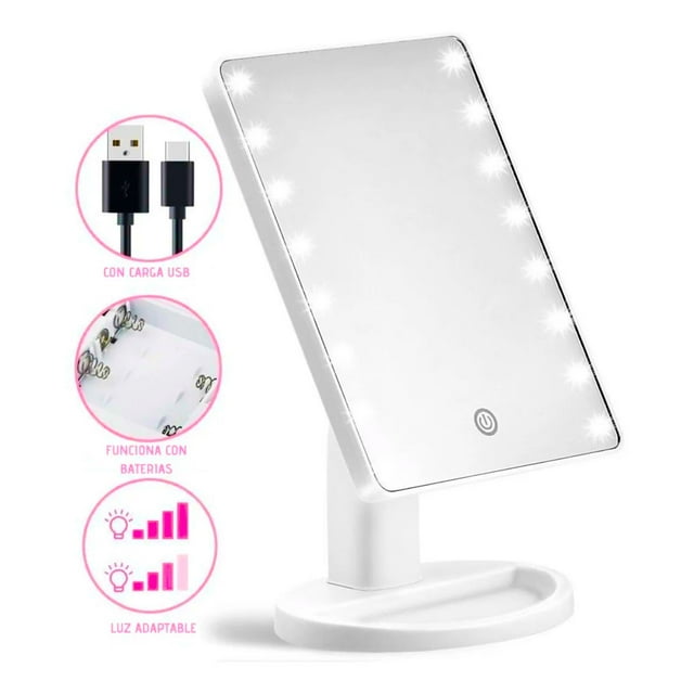 Espejo de Maquillaje Idea Nuova Luz LED Recargable Touch