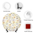 thumbnail image 4 of Daiia Rabbit And Milk Tea Printed Pattern Ceramic Plate Dinner Plates Bone China Decorative Plates with Display Stand Art Ceramic Ornaments for Wall Hanging Decoration-10in, 4 of 6