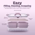 thumbnail image 4 of (3 pack) Cook with Color 4-Compartment Mini Snack Box Food Storage Carrier and Container, Charcuterie Container, Purple, Portable and Dishwasher Safe, Designed to Help with Packed Lunches and Daily Commutes, 4 of 12